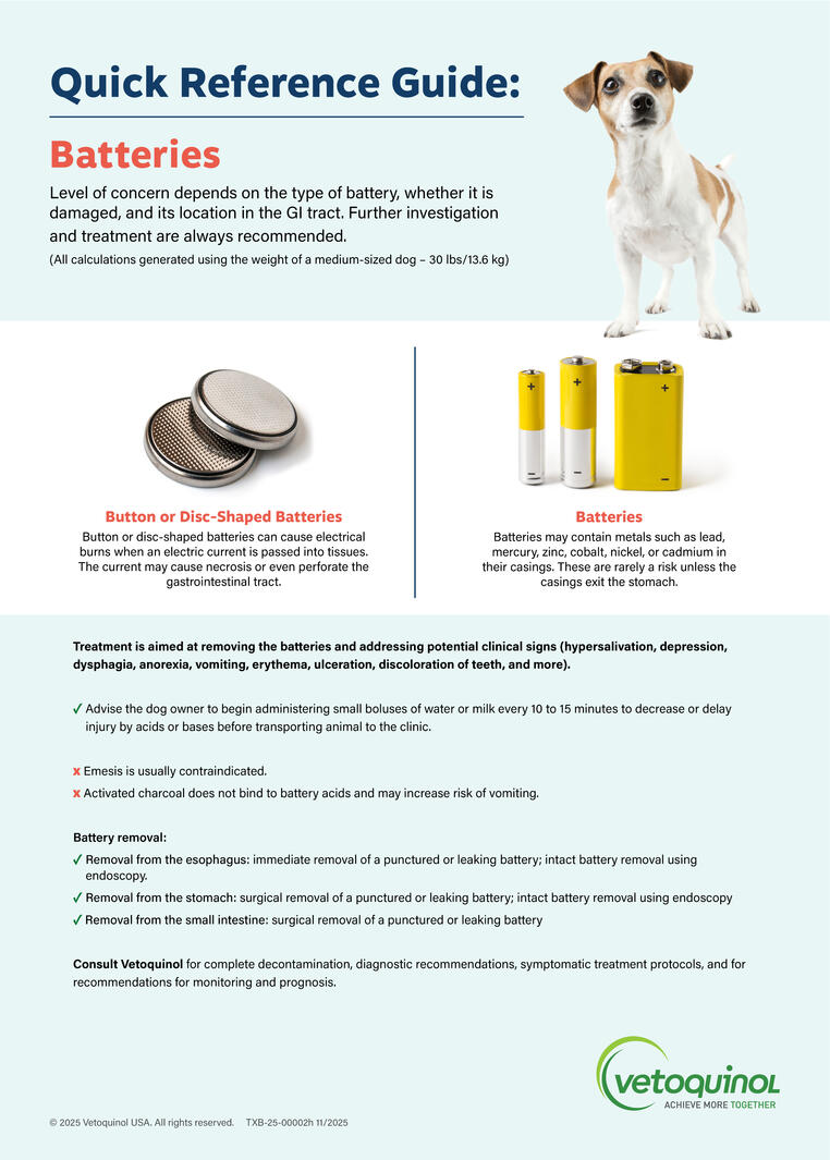 ToxBuddy Batteries safety reference guide (designed for Vetoquinol)